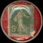 Timbre-monnaie La Petite Epargne - 5 centimes vert sur fond rouge - revers