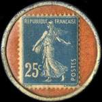 Timbre-monnaie La Petite Epargne - 25 centimes bleu sur fond orange - revers