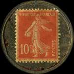 Timbre-monnaie Pétrole Hahn - 10 centimes rouge sur fond doré - revers