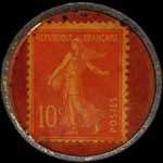 Timbre-monnaie Phare de la Loire - 10 centimes rouge sur fond rouge - revers