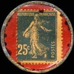 Timbre-monnaie Phare de la Loire - 25 centimes bleu sur fond rouge - revers