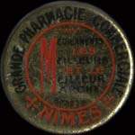 Timbre-monnaie Grande Pharmacie Commerciale - 5 centimes vert sur fond doré - avers