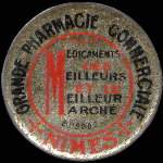 Timbre-monnaie Grande Pharmacie Commerciale - 5 centimes vert sur fond rouge - avers