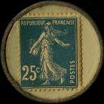 Timbre-monnaie Grande Pharmacie Commerciale - 25 centimes bleu sur fond blanc - revers
