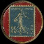 Timbre-monnaie Photos Lydia - 25 centimes bleu sur fond rouge - revers