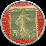 Timbre-monnaie Pilules Pink (type 1) - 5 centimes vert sur fond rouge - revers