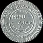 Timbre-monnaie Pneu Ajax - 25 centimes bleu sur fond blanc - avers
