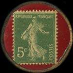 Timbre-monnaie Le Progrès de la Côte-d'Or - 5 centimes vert sur fond rouge - revers