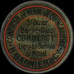 Timbre-monnaie Quincaillerie Garnier - 25 centimes bleu sur fond dor� - avers