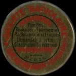 Timbre-monnaie Société Radiolaire - 5 centimes orange sur fond doré - avers