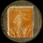Timbre-monnaie Société Radiolaire - 5 centimes orange sur fond doré - revers