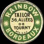 Timbre-monnaie Rainbow - Tailor - Bordeaux - 10 centimes rouge sur fond bleu - avers