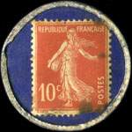 Timbre-monnaie Rainbow - Tailor - Bordeaux - 10 centimes rouge sur fond bleu - revers