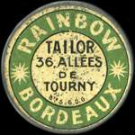 Timbre-monnaie Rainbow - Tailor - Bordeaux - 10 centimes vert sur fond rouge - avers