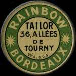 Timbre-monnaie Rainbow - Tailor - Bordeaux - 5 centimes vert sur fond rouge - avers