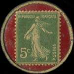 Timbre-monnaie Rainbow - Tailor - Bordeaux - 5 centimes vert sur fond rouge - revers