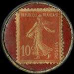 Timbre-monnaie Rainbow - Tailor - Bordeaux - 10 centimes rouge sur fond rouge - revers