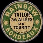 Timbre-monnaie Rainbow - Tailor - Bordeaux - 25 centimes bleu sur fond rouge - avers