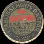Timbre-monnaie Etablissements Raspail - 10 centimes rouge sur fond rouge - avers