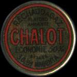 Timbre-monnaie Réchaud à gaz Chalot - 10 centimes rouge sur fond noir - avers