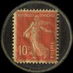Timbre-monnaie Réchaud à gaz Chalot - 10 centimes rouge sur fond noir - revers