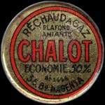 Timbre-monnaie Réchaud à gaz Chalot - 25 centimes bleu sur fond rouge - avers