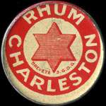 Timbre-monnaie Rhum Charleston - 25 centimes bleu sur fond rouge - avers