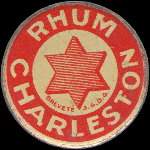 Timbre-monnaie Rhum Charleston - 5 centimes vert sur fond rouge - avers