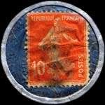 Timbre-monnaie Rhum Maddhan Aubervilliers - 10 centimes rouge sur fond bleu - revers