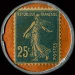 Timbre-monnaie Rhum Maddhan Aubervilliers - 25 centimes bleu sur fond orange - revers