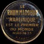 Timbre-monnaie Rhum Maddhan Martinique - 25 centimes bleu sur fond brun-clair vergé - avers
