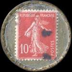 Timbre-monnaie A la Riviera - Nouveaut�s - Nice - 10 centimes rouge sur fond dor� - revers