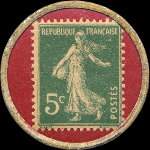 Timbre-monnaie Tout Paris � Saint Cloud - F�te de Mai 1921 - 5 centimes vert sur fond rouge - revers