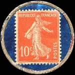 Timbre-monnaie Tout Paris à Saint Cloud - Fête de Mai 1921 - 10 centimes rouge sur fond bleu-roi - revers