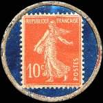 Timbre-monnaie Tout Paris � Saint Cloud - F�te de Mai 1921 - 10 centimes rouge sur fond bleu-roi - revers