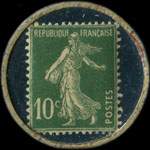 Timbre-monnaie Tout Paris à Saint Cloud - Fête de Mai 1921 - 10 centimes vert sur fond bleu - revers