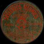 Timbre-monnaie Selleries Réunies - 5 centimes vert sur fond rouge - avers