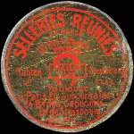 Timbre-monnaie Selleries Réunies - 10 centimes rouge sur fond bleu vergé - avers