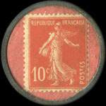 Timbre-monnaie Selleries Réunies - 10 centimes rouge sur fond orangé - revers