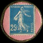 Timbre-monnaie Selleries Réunies - 25 centimes bleu sur fond rose - revers