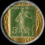 Timbre-monnaie Société Générale (type 2b) - 5 centimes vert sur fond doré - revers