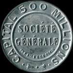 Timbre-monnaie Société Générale (type 2d) - 5 centimes jaune sur fond blanc - avers