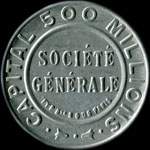 Timbre-monnaie Société Générale (type 1b) - 10 centimes rouge sur fond bleu - avers