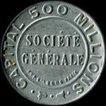 Timbre-monnaie Société Générale (type 1c) - 10 centimes rouge sur fond bleu - avers