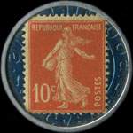 Timbre-monnaie Société Générale (type 1c) - 10 centimes rouge sur fond bleu - revers