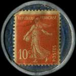 Timbre-monnaie Société Générale (type 3) - 10 centimes rouge sur fond bleu - revers