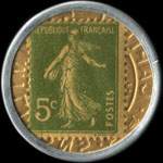 Timbre-monnaie Société Générale (type 2a) - 5 centimes vert sur fond doré - revers