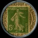 Timbre-monnaie Société Générale (type 2a) - 5 centimes vert sur fond doré - revers