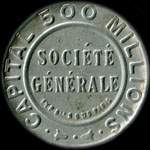 Timbre-monnaie Société Générale (type 2d) - 5 centimes vert sur fond rouge - avers