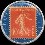 Timbre-monnaie Société Générale (type 1) - 10 centimes rouge sur fond bleu - revers